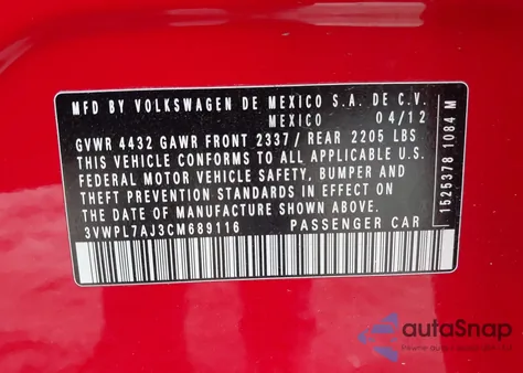 2012 Volkswagen Jetta Sportwagen 2.0L Tdi from USA, damaged, VIN 3VWPL7AJ3CM689116